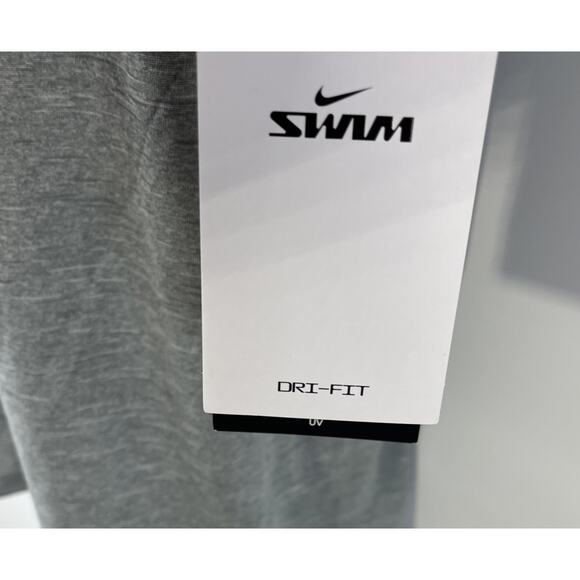 NWT Nike Swim Dri-FIT Hydroguard Men's Large Particle Grey S/S Shirt Rash Guard - Picture 5 of 9
